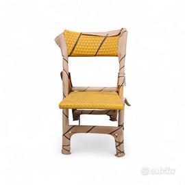 Sei sedie pieghevoli in bambù e pvc