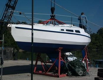 Barca a vela in compensato di mogano 7 metri