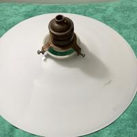 Lampadario in opalina liscio originale anni '40