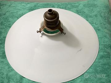 Lampadario in opalina liscio originale anni '40