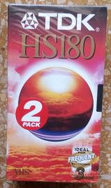 2 VHS TDK HS180 videocassette da 180 minuti sigill