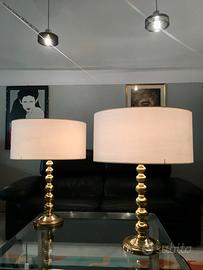 2 lampade svedesi anni 60 70 ottone H60cm x d45cm