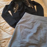 Set elegante donna gonna +  maglioncino 