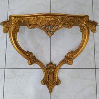 CONSOLLE IN LEGNO FINITURA FOGLIA ORO ANTICATO