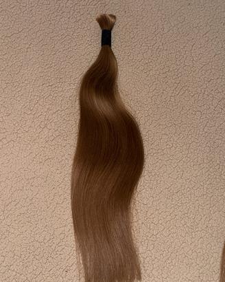 capelli veri castano 50 cm bulk