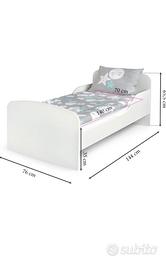 Letto Leomark in legno con materasso