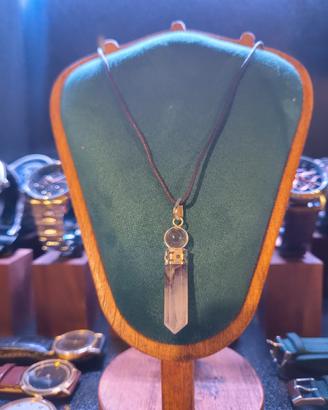 Collana Pendente Ametista Naturale Cristallo 58cm