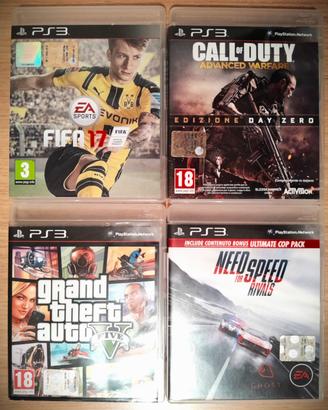 Videogiochi PS3-GTA V, CoD, NFS Rivals, Fifa17