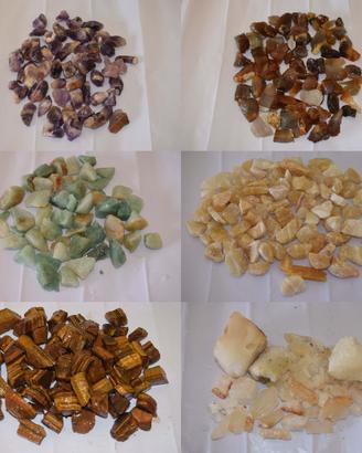 Lotto pietre grezze cristalli 100% Naturali varie