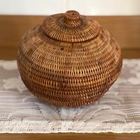 Cesto rattan con coperchio