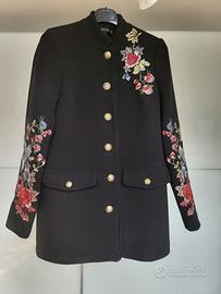 Caban Zara nero con ricami XS