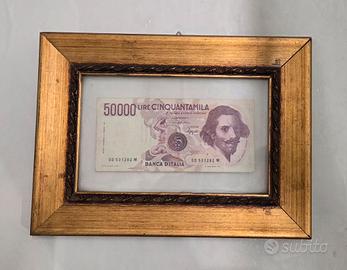 50mila lire in cornice oro