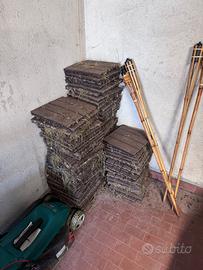 100 Piastrelle a incastro in WPC effetto legno