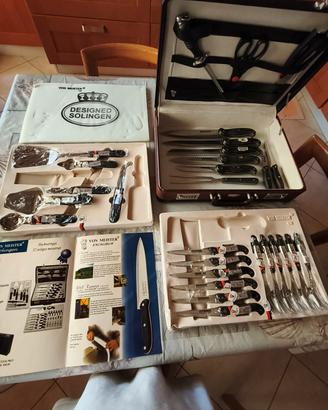 set VON MEISTER+valigetta in pelle