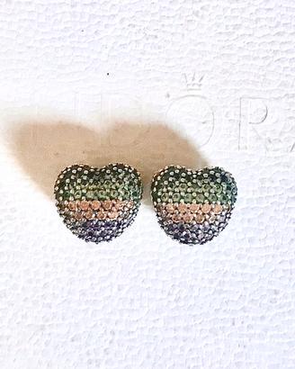 Pandora Coppia Clips charms Cuori pavè Arcobaleno