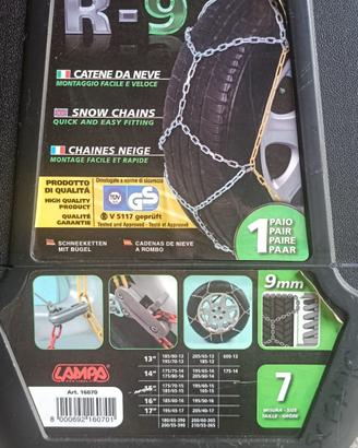 Catene da neve R-9 3 paia, misure 7/4/2