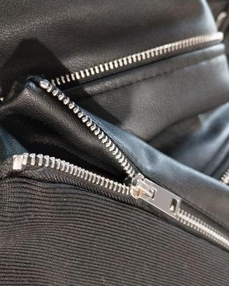 ZARA – Giacca biker effetto pelle nera (taglia XL)