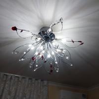 lampadario moderno design cristalli effetto medusa