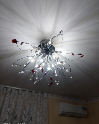 lampadario moderno design cristalli effetto medusa