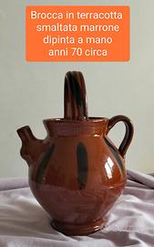 Brocca in terracotta smaltata anni 70