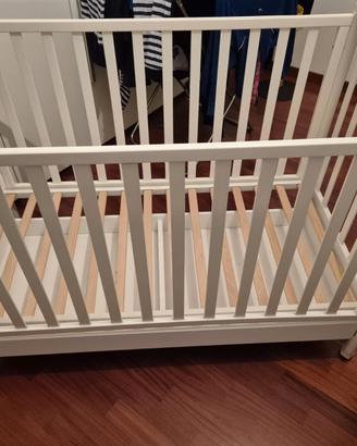 Lettino Chicco Legno Bianco + Materasso Ortopedico