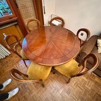 Tavolo in noce masselo allungabile + 6 sedie