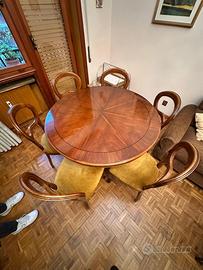 Tavolo in noce masselo allungabile + 6 sedie