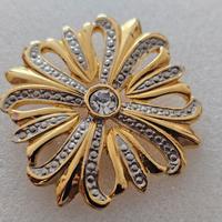 Spilla Vintage Bicolore a Fiore con Punto Luce