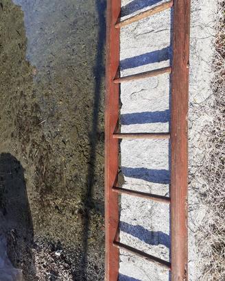 Antica Scala a Pioli in legno lungh mt 5,20