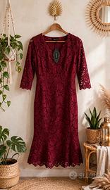 Abito elegante pizzo manica 3/4  S