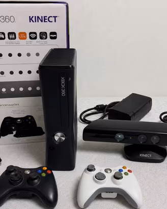 Xbox 360 4gb slim + Kinect + 2 Controller Funziona