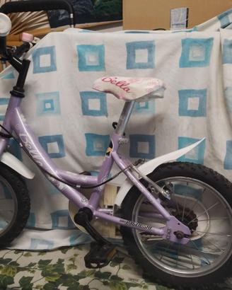 Bicicletta con roteline di equilibrio per bimba