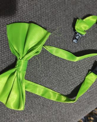 Papillon fiocco verde lime fluo party cosplay