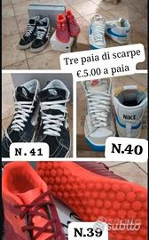 Tre paia di scarpe  sportive e da passeggio 