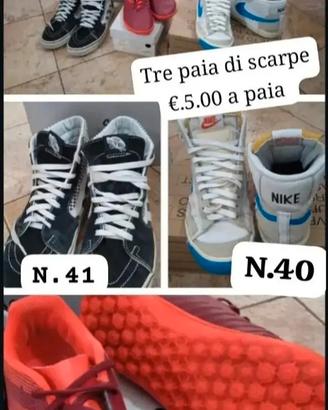 Tre paia di scarpe  sportive e da passeggio 