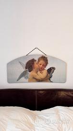 Quadro Baby Angeli Bacio 98X45cm cornice sagomata