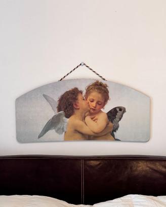Quadro Baby Angeli Bacio 98X45cm cornice sagomata