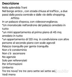 Miniappartamenti e appartamenti a trani