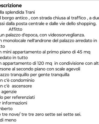 Miniappartamenti e appartamenti a trani