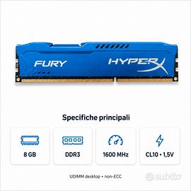 RAM Kingston HyperX Fury 8GB DDR3 1600MHz 1x8GB