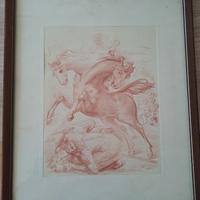 riproduzione litografia aligi Sassu CAVALLI