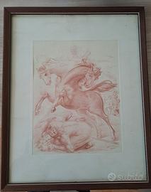 riproduzione litografia aligi Sassu CAVALLI