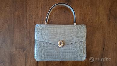 Borsetta Valextra vintage coccodrillo bianco 