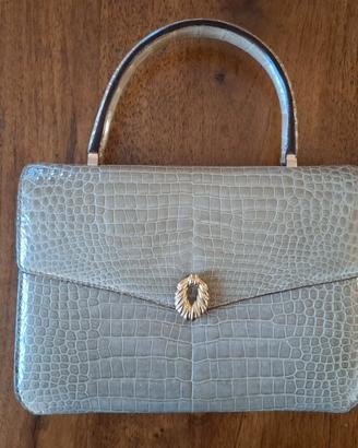 Borsetta Valextra vintage coccodrillo bianco 