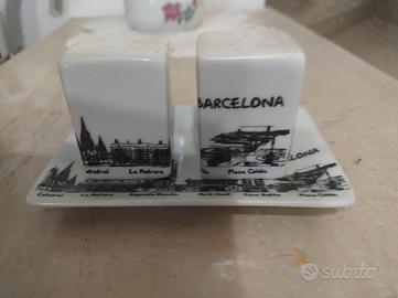 Porta sale e porta pepe vintage in ceramica Barcel