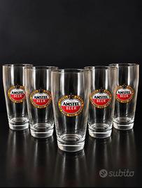 Set 5 bicchieri Amstel Beer 50 cl in vetro