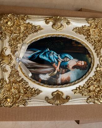 Quadro con cornice barocca dorata