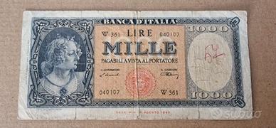 MILLE 1000 LIRE ORNATA DI PERLE SOSTITUTIVA W RARA