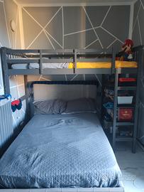 letto a soppalco singolo +letto a 1 piazza e 