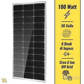 Pannello Solare Fotovoltaico 100W 12V Super ☀️🔋